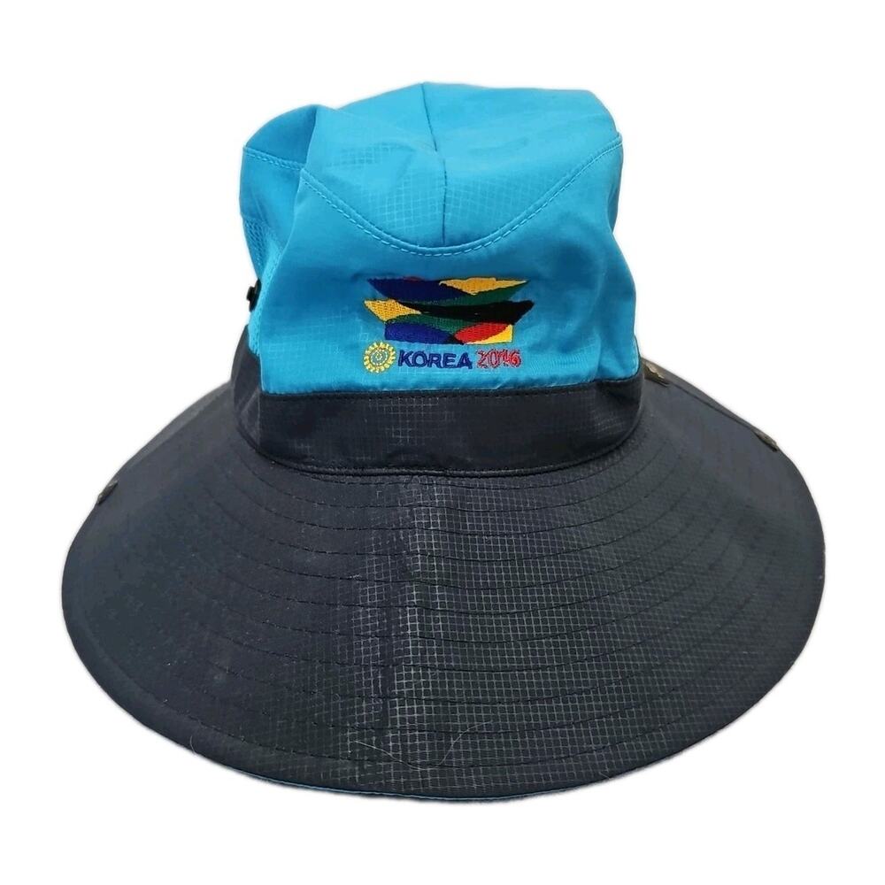 Rotary International Korea 2016 Wide Brim Sun Hat Blue Navy Convention Souvenir